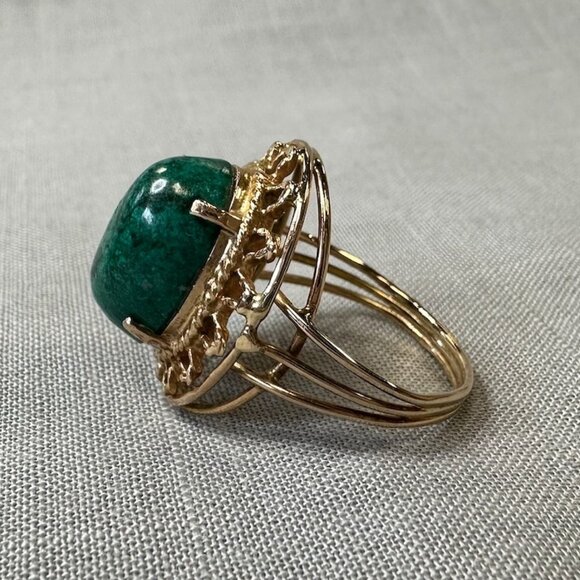 Vintage Israeli Eilat Stone 14K Ring Size 7 - Picture 12 of 14
